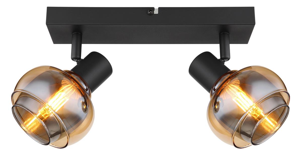 Strahler 54309-2b - Schwarz, Basics, Glas/Metall (26/10,5/13,5cm) - Globo