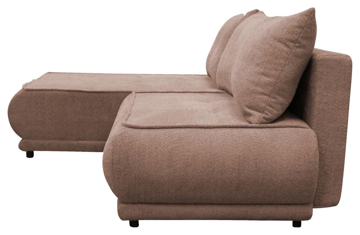 Ecksofa Paros Braun 179x277 Cm - Schwarz/Braun, Design, Textil (179/277cm) - MID.YOU