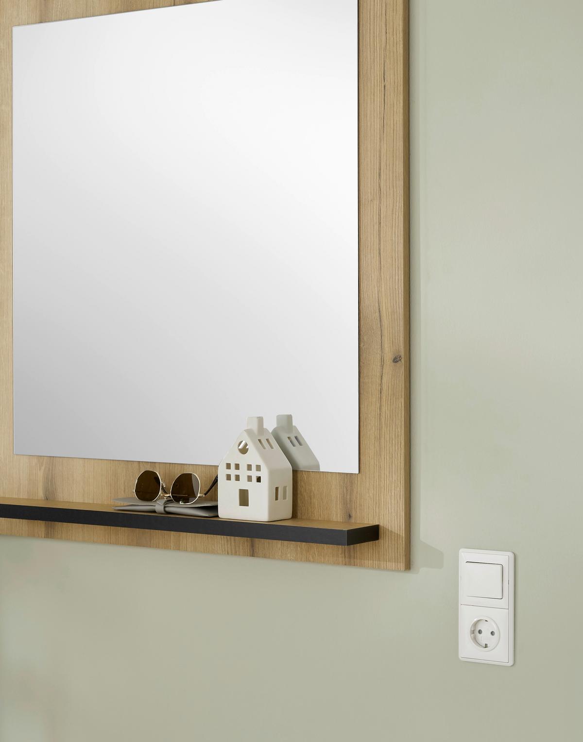 Wandspiegel Cantara Holz/Anthrazit B: 79cm - Anthrazit/Weiß, MODERN, Holzwerkstoff (79/89/10cm) - MID.YOU