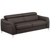Schlafsofa Pafos Dunkelbraun Lederlook, Rindsleder B: 203cm - Dunkelbraun, Design, Leder/Textil (203/77-98/103cm) - MID.YOU
