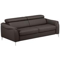 Schlafsofa Pafos Dunkelbraun Lederlook, Rindsleder B: 203cm - Dunkelbraun, Design, Leder/Textil (203/77-98/103cm) - MID.YOU