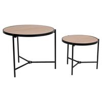 Beistelltischset Meli - Schwarz/Naturfarben, MODERN, Holzwerkstoff/Metall (47,5-34/49-35,5/38,5-30cm)
