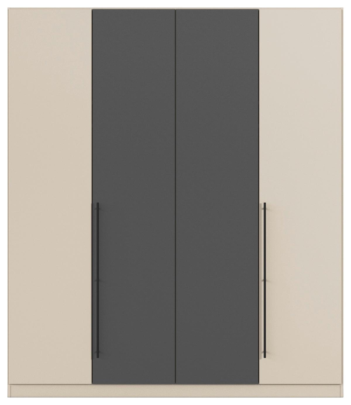 Kleiderschrank Safari B: 181 cm - Champagner/Grau, KONVENTIONELL, Holzwerkstoff (181/229/54cm)