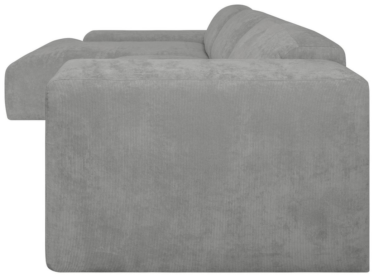 Ecksofa Hannah Hellgrau 170x343 cm - Hellgrau/Schwarz, Design, Textil (170/343cm) - MID.YOU