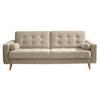 Schlafsofa Mit Bettkasten Und Kissen Fjord, Webstoff - Sandfarben/Eichefarben, MODERN, Holzwerkstoff/Textil (222/86/90cm) - MID.YOU