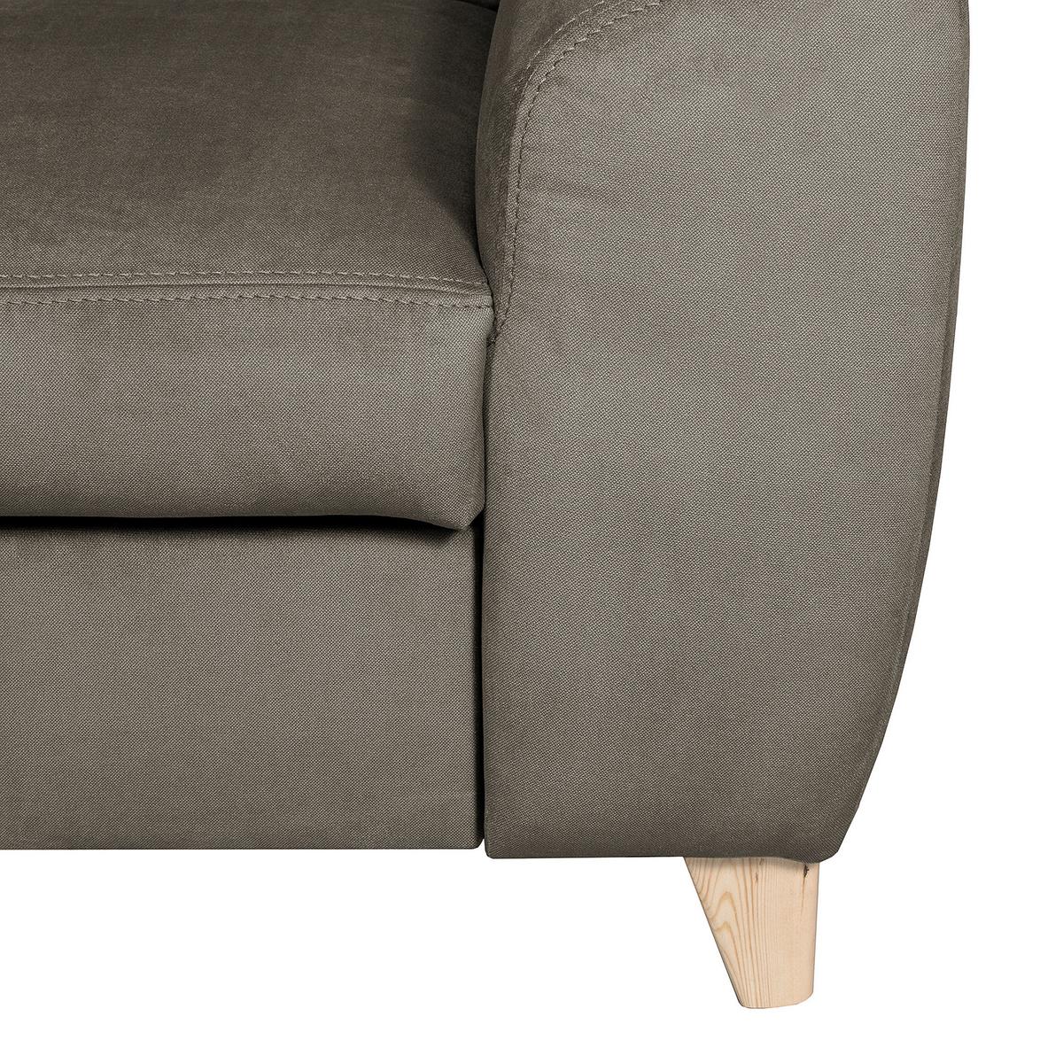Ecksofa Aspen Webstoff Graubraun 208x245 Cm - Graubraun/Buchefarben, Design, Textil (208/245cm) - Livetastic