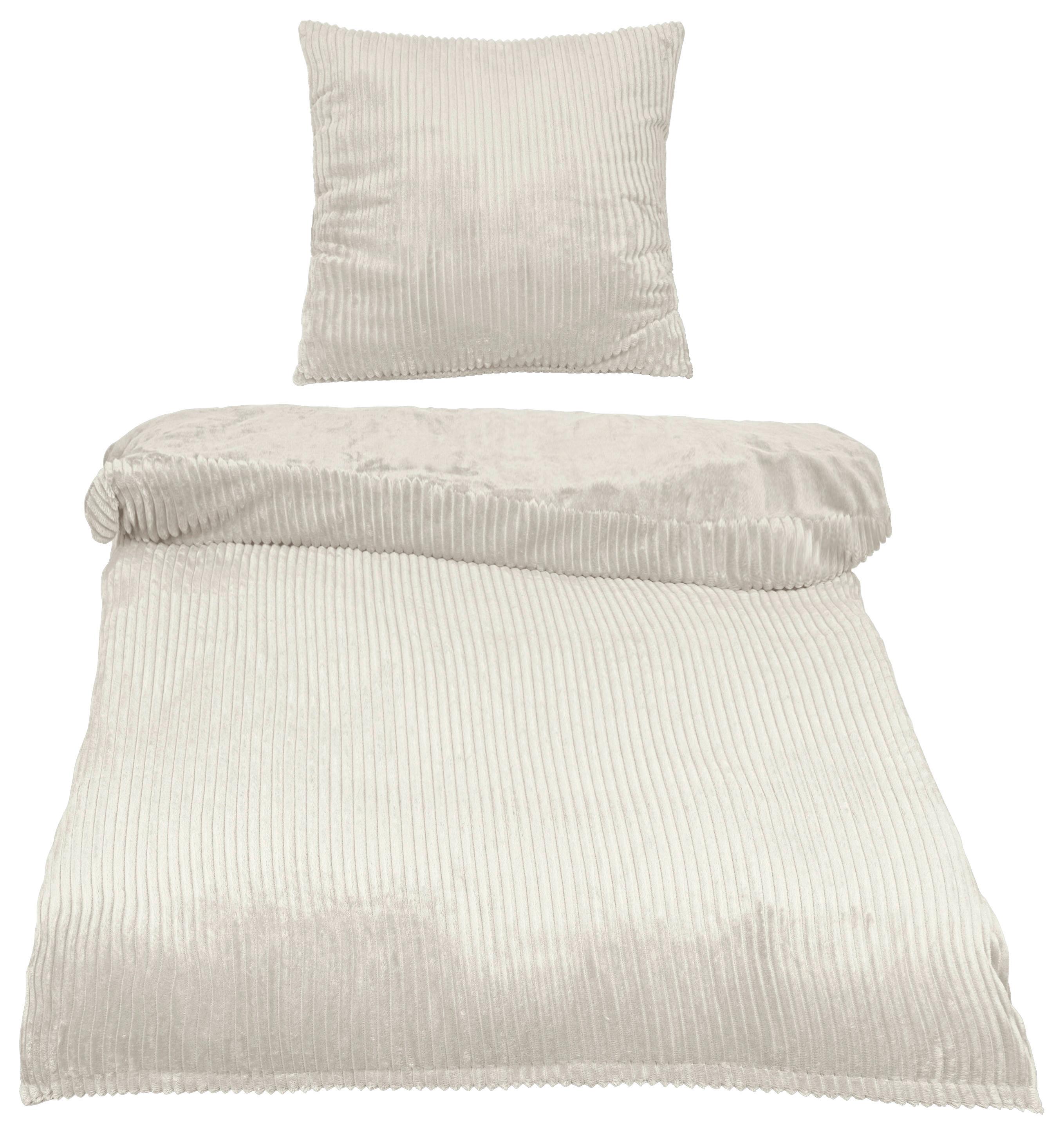 Povlečení Cordy, 70/90 140/200cm - bílá, textil (140/200cm) - Modern Living