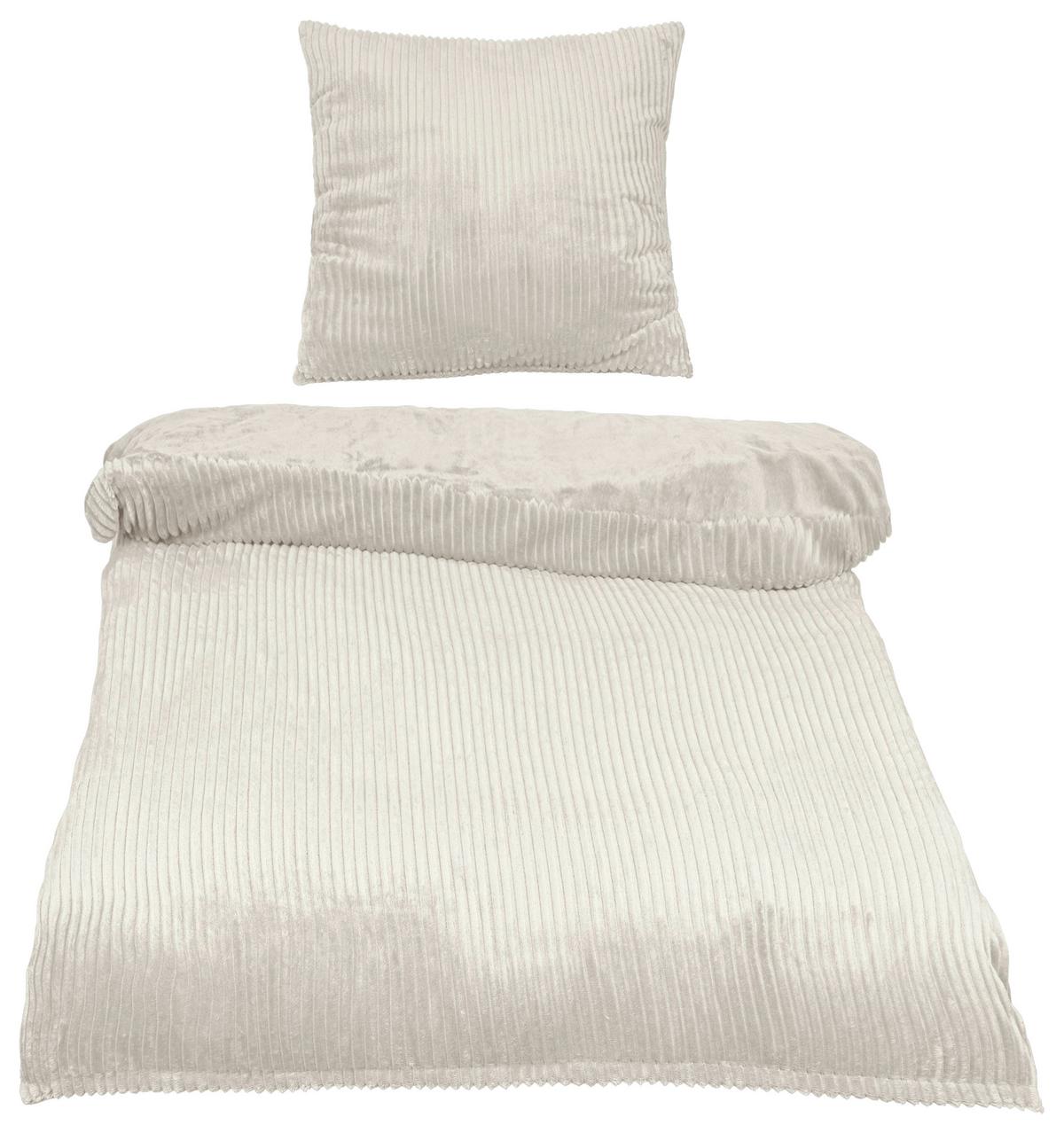 Povlečení Cordy, 70/90 140/200cm - bílá, textil (140/200cm) - Modern Living