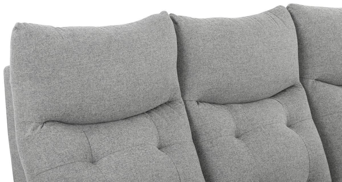 Sitzgarnitur 3-tlg. Nuvia Mit Relaxfunktion Grau - Schwarz/Grau, Design, Textil - Livetastic