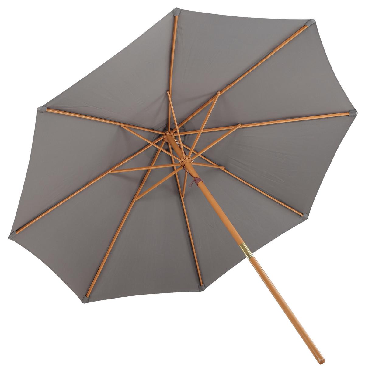 Sonnenschirm Ixos DM: 300cm H: 244cm Grau - Grau, KONVENTIONELL, Holz/Textil (300/244cm) - Gardenson