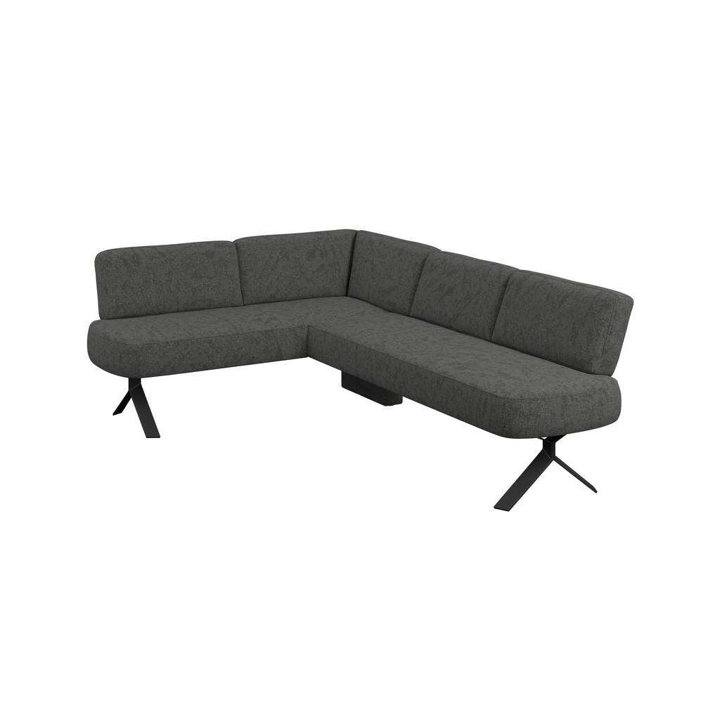Eckbank schwarz/Metallbeine Ulmo,S: 176x248cm