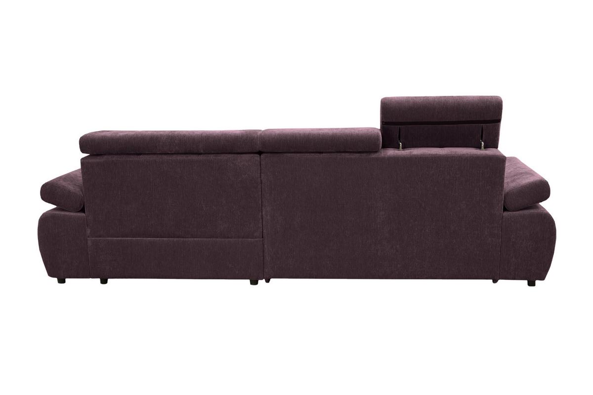 Rohová sedačka VEGAS, pravá, černicová ženilka - čierna/černicová, Design, drevo/textil (294/173cm)