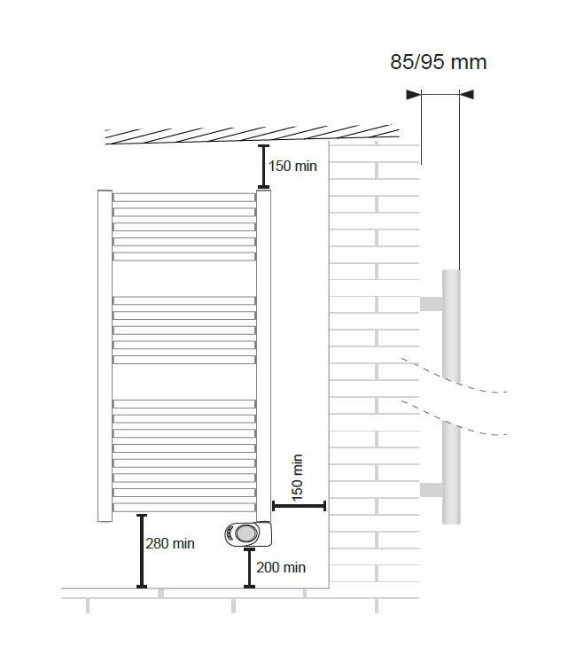 Rebrinový sušič uterákov Innsbruck I480 š: 48cm - biela, Modern, kov (48/137,5cm)