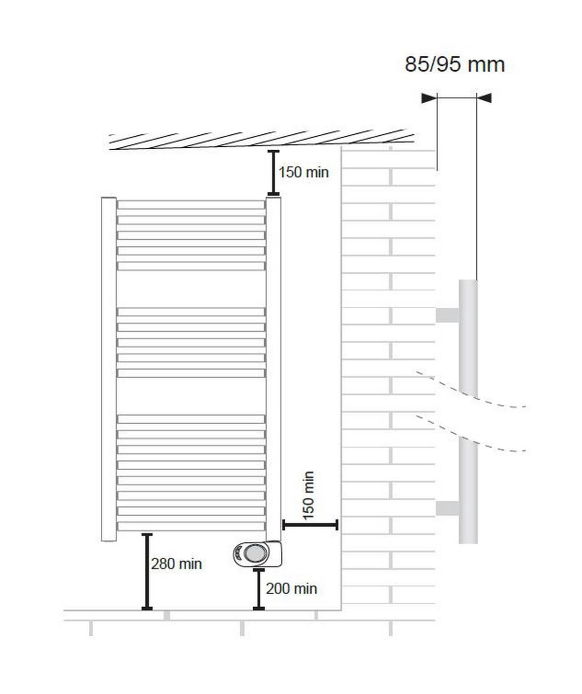 Sušák na ručníky Innsbruck I350 s termostatem - bílá, kov (48/92cm)