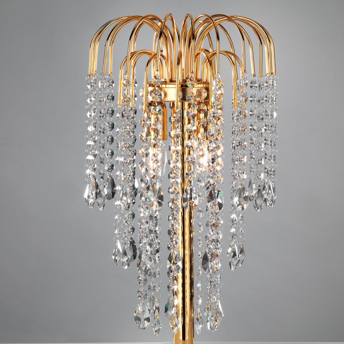 Kristall-Tischleuchte 4698/Lgoro - Goldfarben, KONVENTIONELL, Glas/Metall (25/50cm)