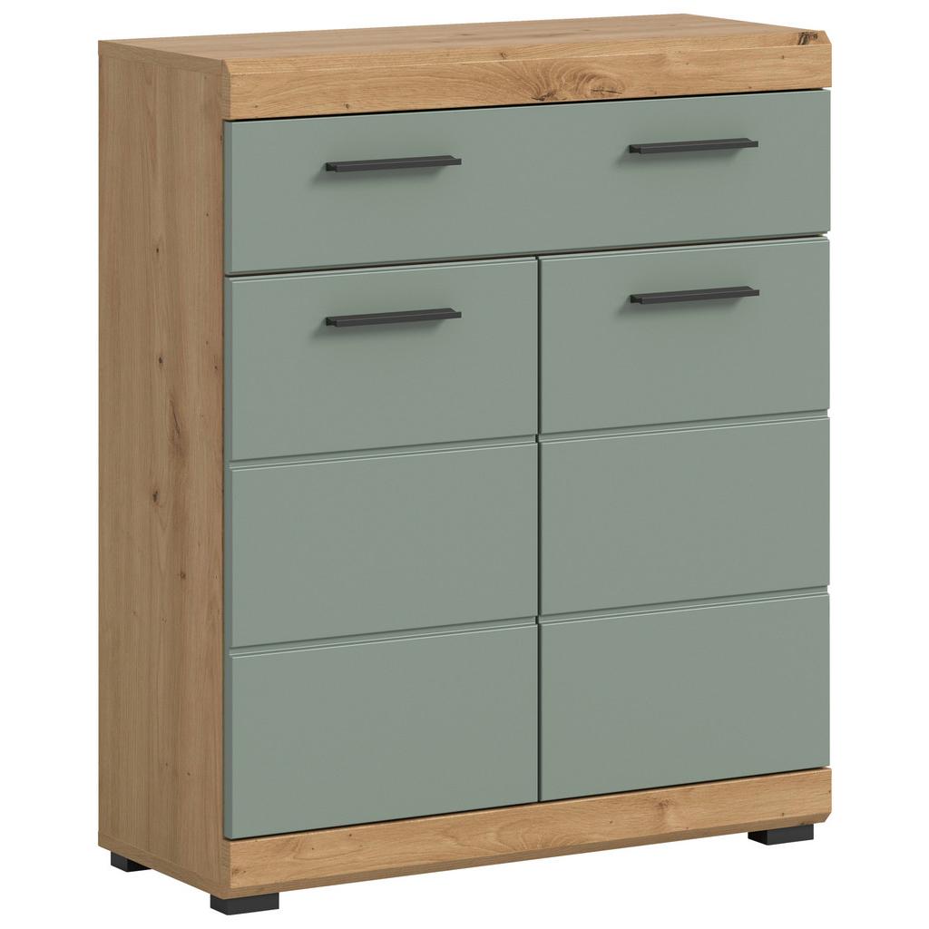 Midischrank Scout Eiche Dekor/Salbeigrün B: 74cm