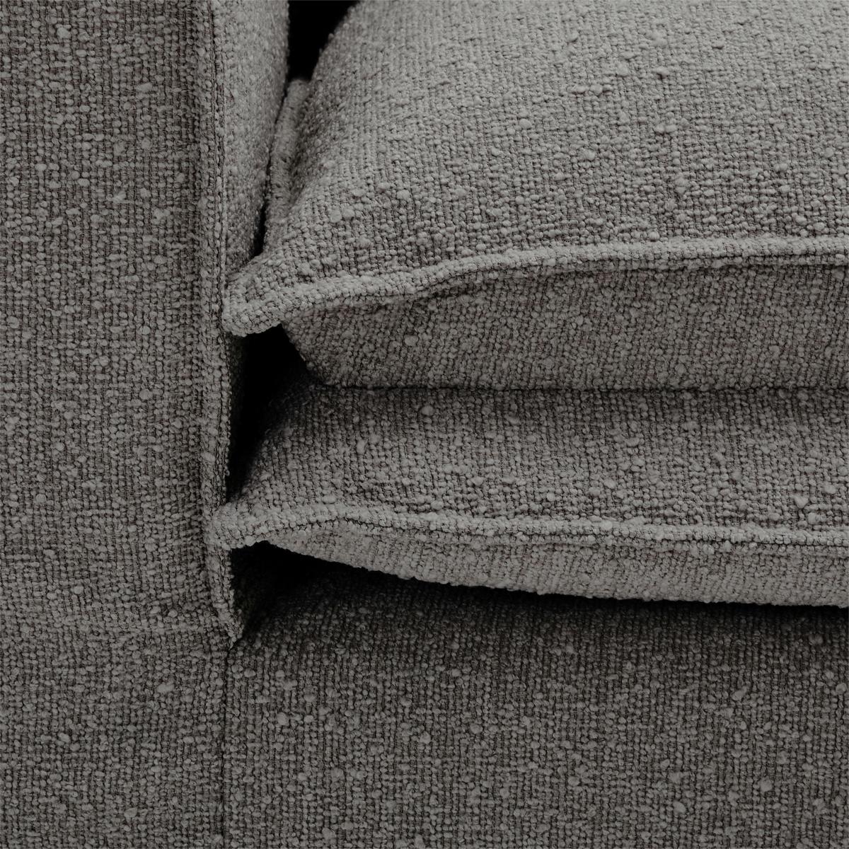3-Sitzer-Sofa Aurora Grau Bouclé - Schwarz/Grau, Trend, Textil (227/92/105cm) - Livetastic