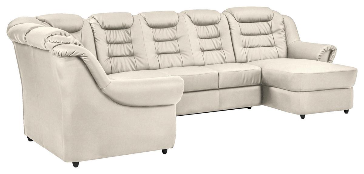 Wohnlandschaft Boston Creme Chenille - Creme/Schwarz, KONVENTIONELL, Textil (216/333/165cm) - Livetastic