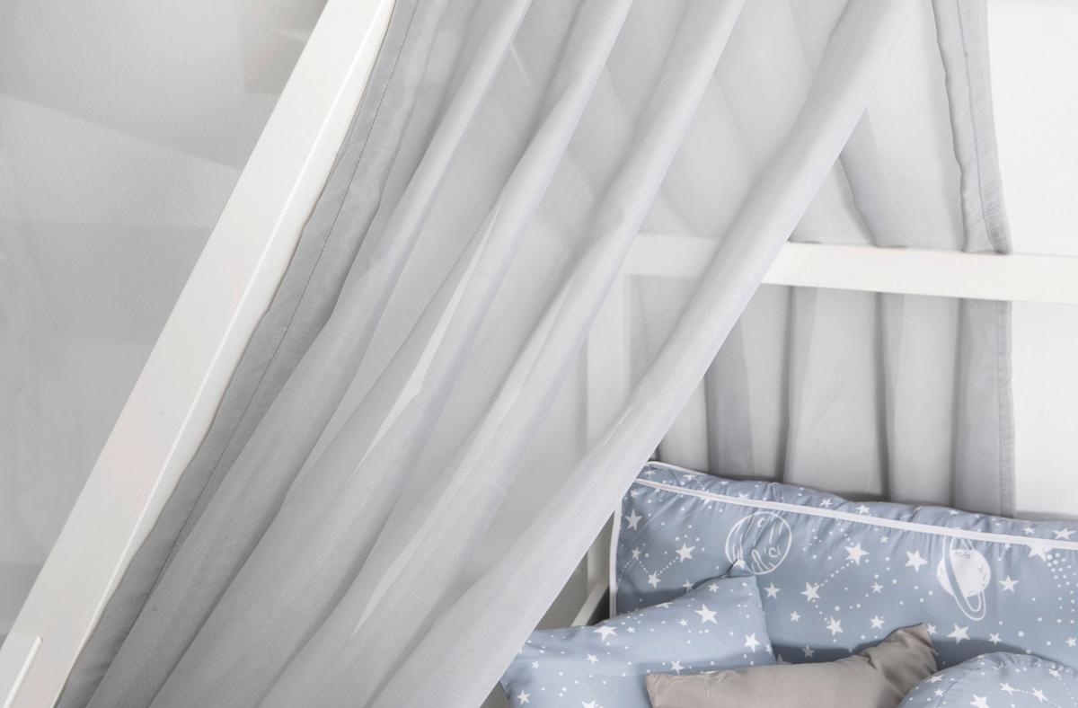 Hausbett Kim Grau/Weiß 140x200cm - Weiß/Naturfarben, MODERN, Holz/Textil (140/200cm) - Livetastic