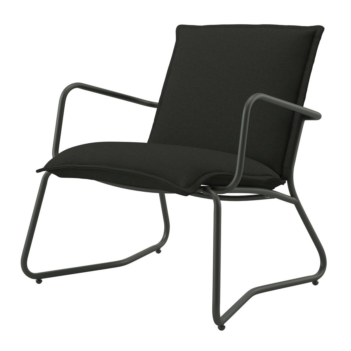 Loungegarnitur Kiel - Hellgrau/Schwarz, MODERN, Textil/Stein (141/78.5/71cm) - Beldano