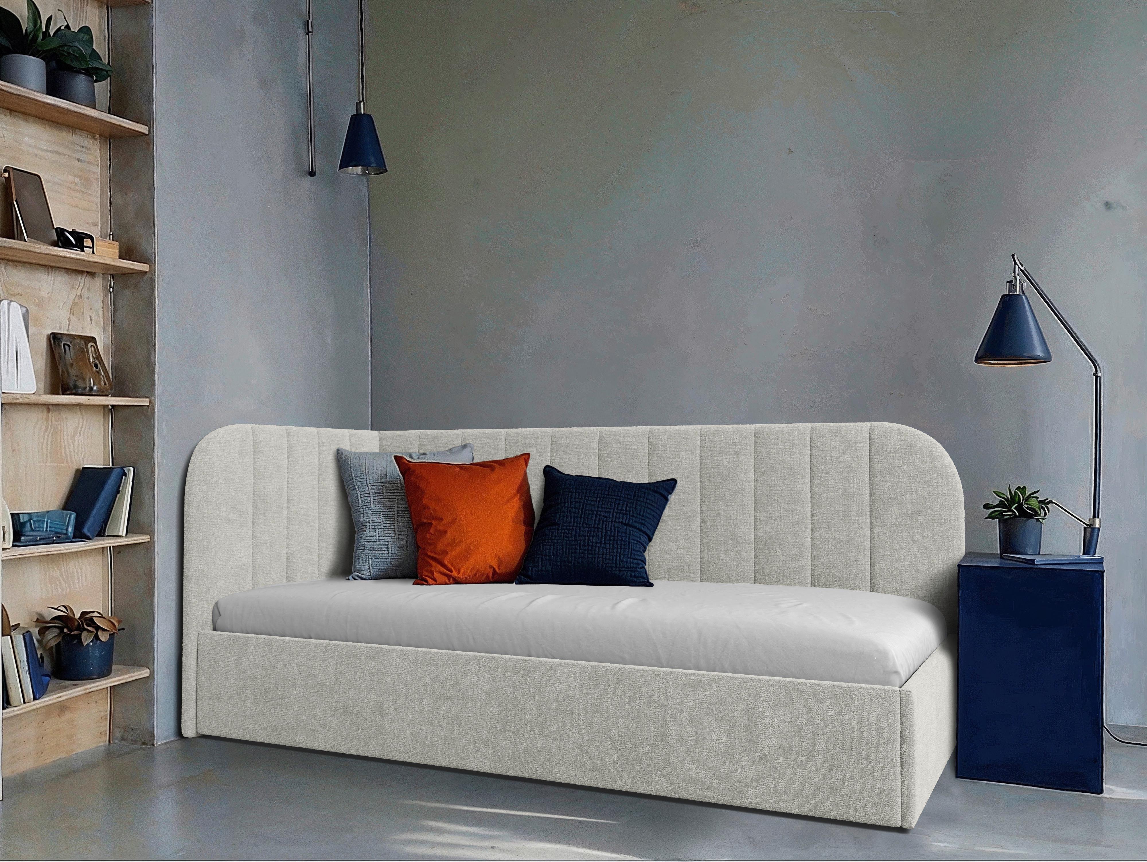 Polsterbett Millow Links Beige Lf: 90x200 Cm - Beige/Schwarz, MODERN, Holz/Holzwerkstoff (90/200cm) - MID.YOU