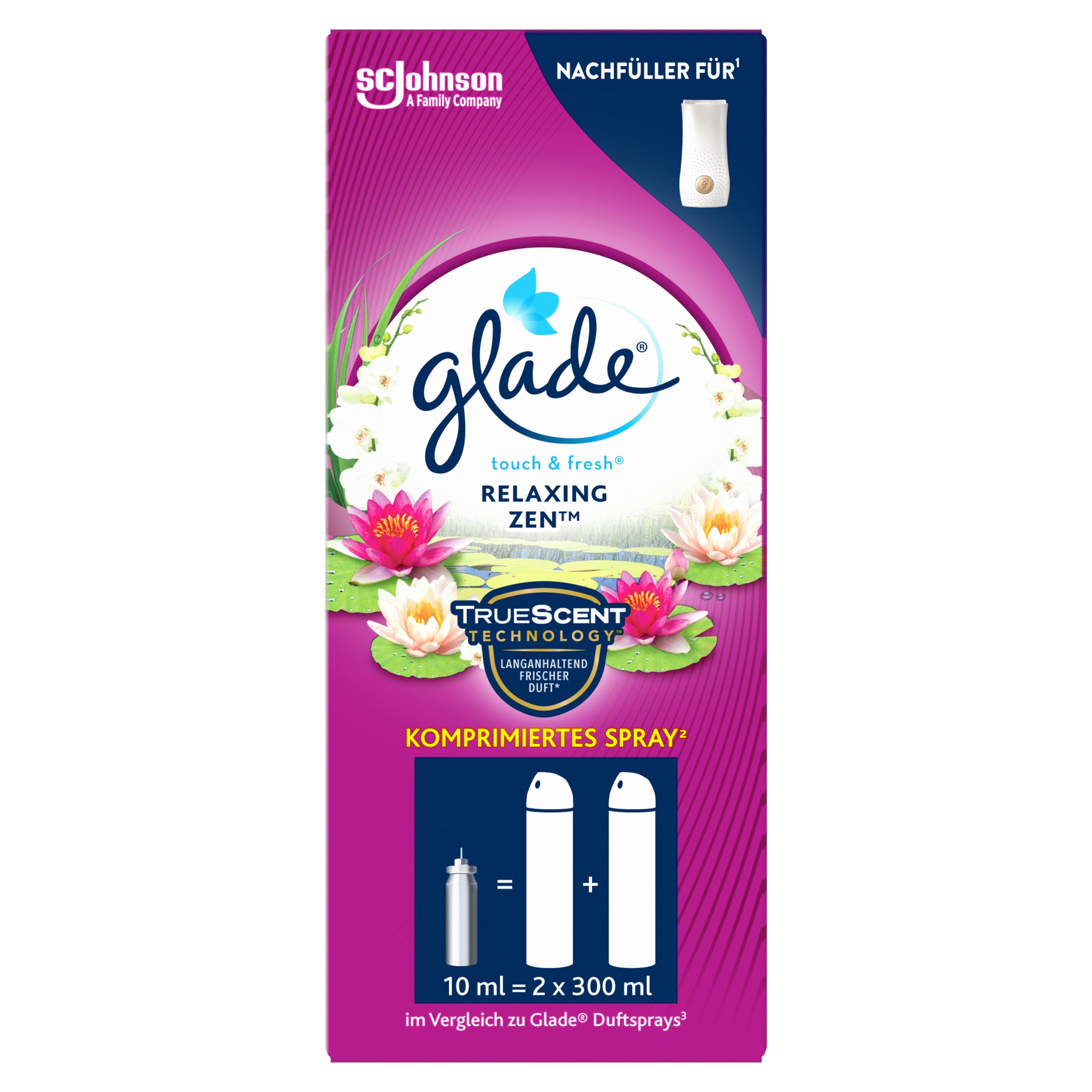 Raumduft-Nachfüllung Relaxing Zen - Grau, Basics, Metall (2,5/7/2,5cm) - Glade