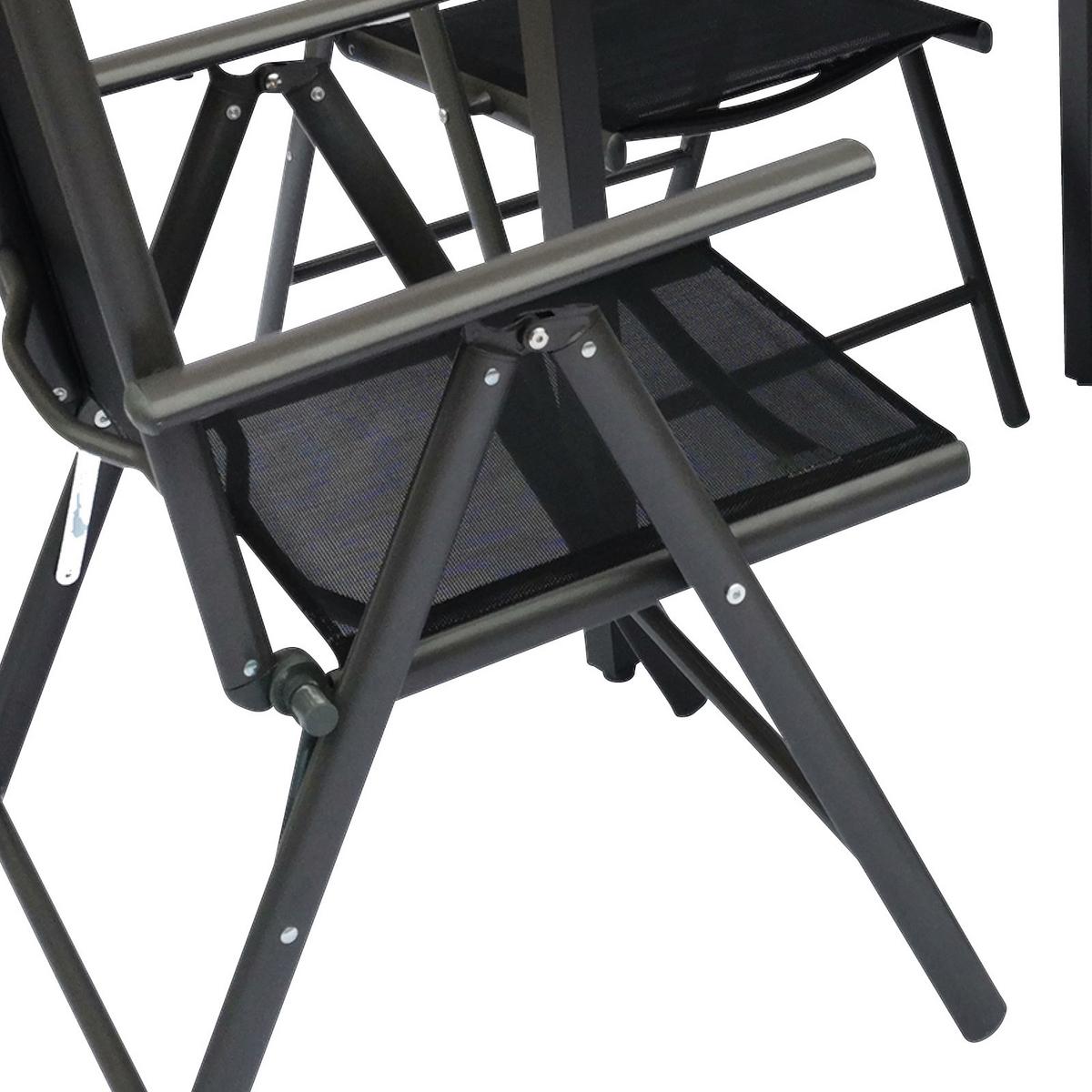Gartengarnitur 5 Tlg. Metall/schwarz - Schwarz, Basics, Metall (80/73/80cm) - MID.YOU