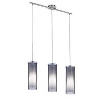 Hängeleuchte 90305 Pinto Nero - Schwarz/Weiß, Basics, Glas/Metall (72,5/7/110cm) - Eglo