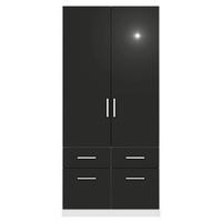 Drehtürenschrank B: 91 cm Berlin Weiß/Grau - Weiß/Grau, MODERN, Holzwerkstoff (91/197/54cm) - Rauch Möbel