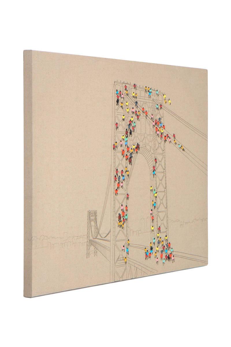 Leinwandbild Menschenmenge Multicolor 100x75 cm - Multicolor, Trend, Holz/Kunststoff (100/75cm) - Kayoom