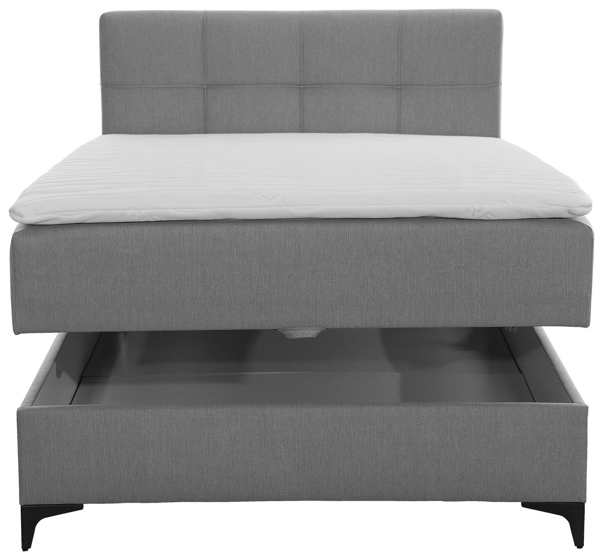 Boxspringbett 120x200 cm Freddie - Dunkelgrau/Schwarz, MODERN, Textil (120/200cm) - MID.YOU
