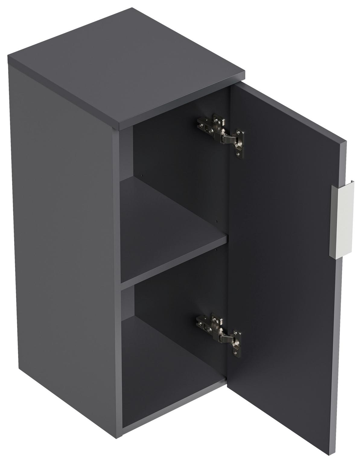 Waschtischkombi Slimline Graphitfarben B: 59,5cm - Graphitfarben/Weiß, Basics, Holzwerkstoff/Stein (59,5cm) - MID.YOU