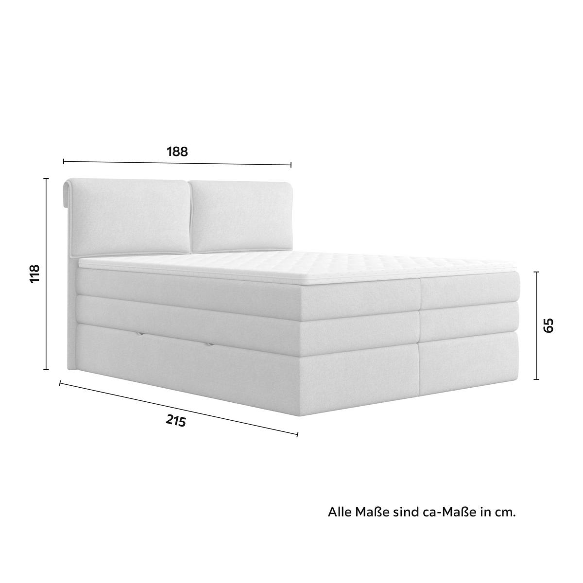 Boxspringová posteľ MOSAMO 180x200 cm, svetlosivá - čierna/svetlosivá, Modern, drevo/kompozitné drevo (180/200cm) - Bessagi Home