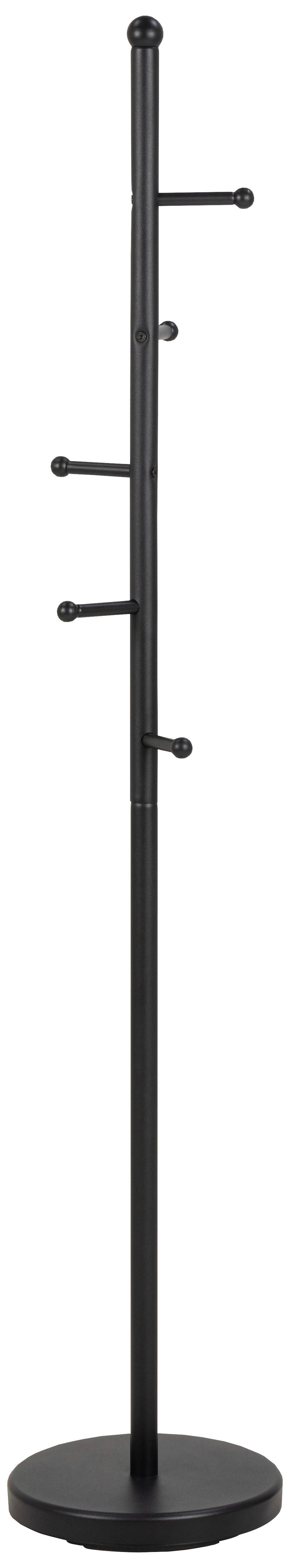 Kleiderständer Aspen Schwarz Metall 6 Haken H: 170 cm - Schwarz, MODERN, Metall (32,3/170cm) - MID.YOU