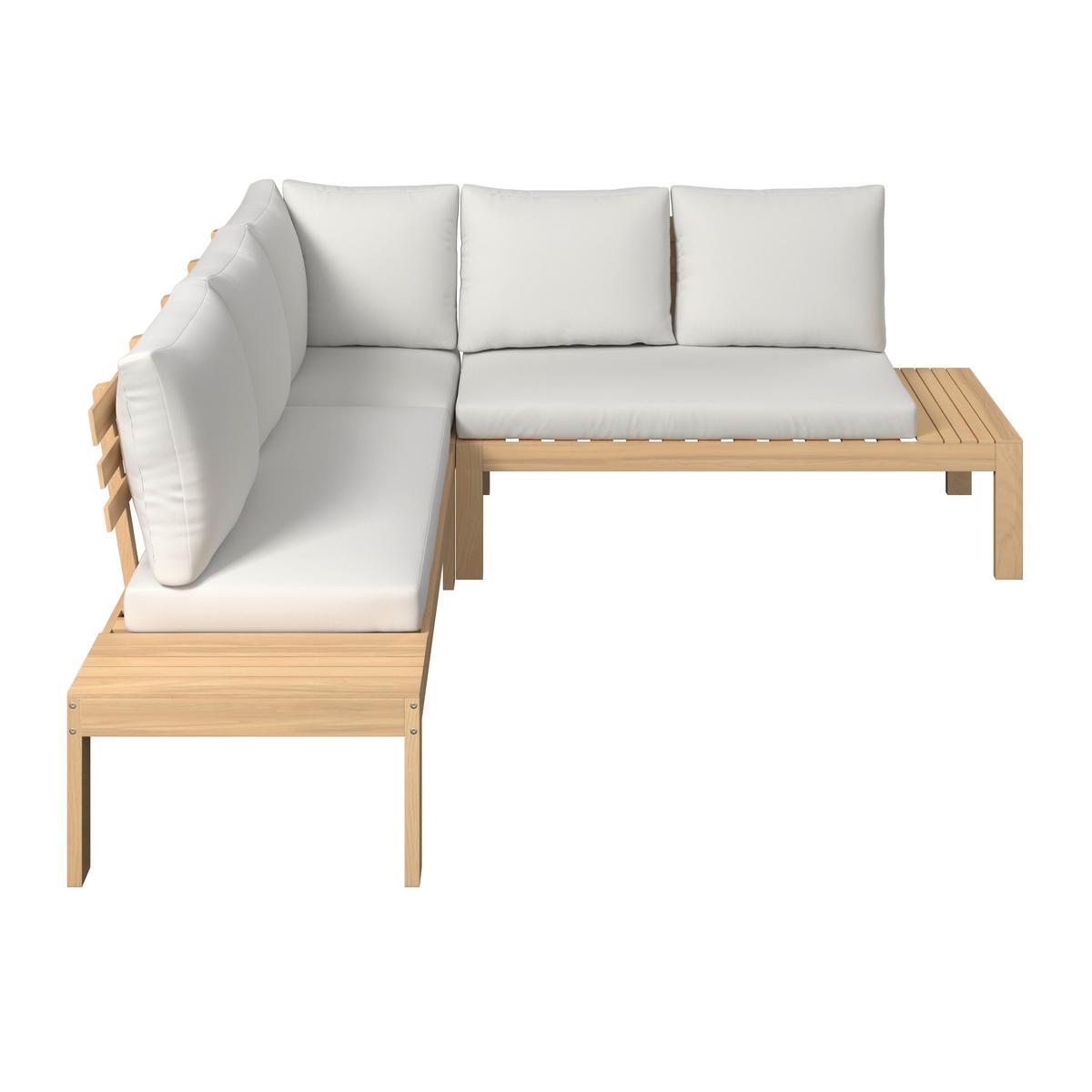 Loungegarnitur Korfu - Beige/Akaziefarben, MODERN, Holz/Textil (206/188cm) - Beldano