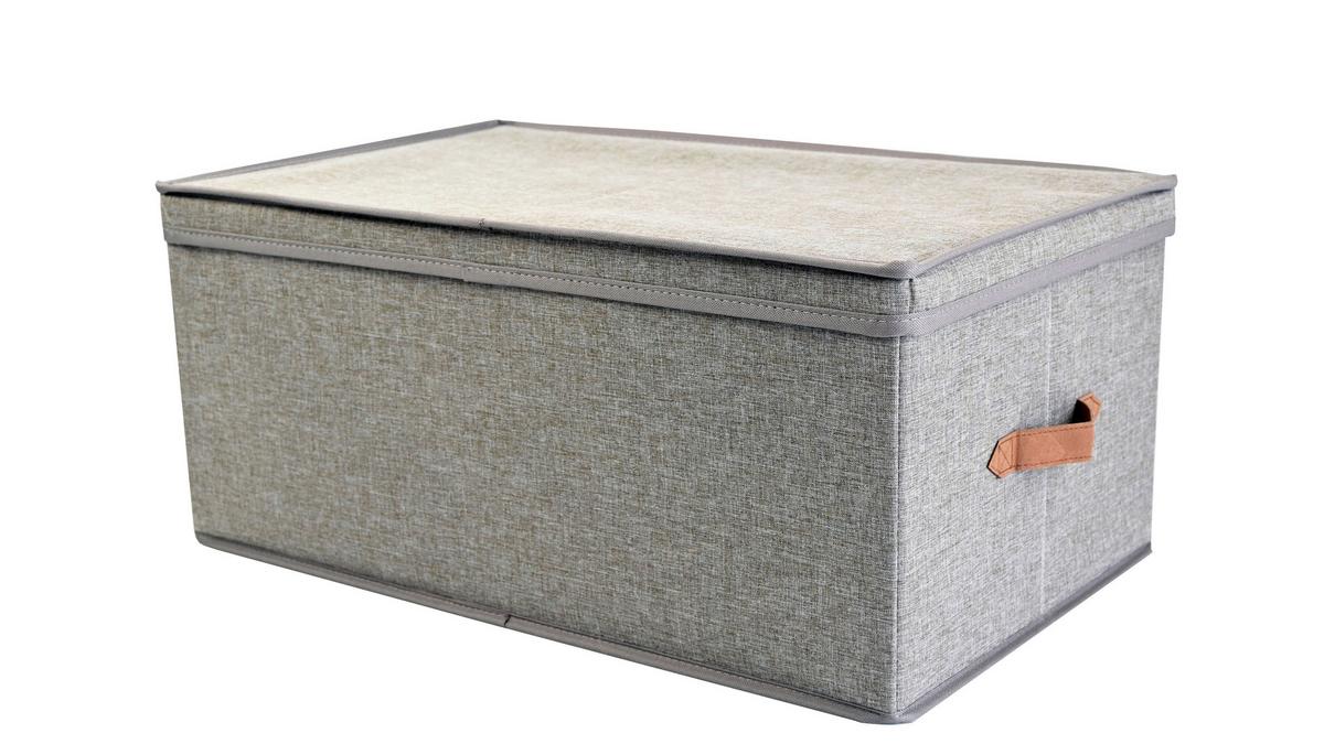 Aufbewahrungsbox Carlotta - Braun, KONVENTIONELL, Karton/Leder (58/36/25cm) - Luca Bessoni