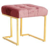 Hocker Rare 100 Altrosa B: 48 cm - Goldfarben/Altrosa, Design, Textil (48/48/48cm) - Kayoom