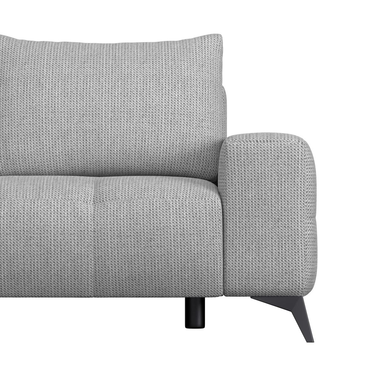 Ecksofa Mauro Grau, mit Schlaffunktion - Schwarz/Grau, Trend, Textil (175/290cm) - Luca Bessoni