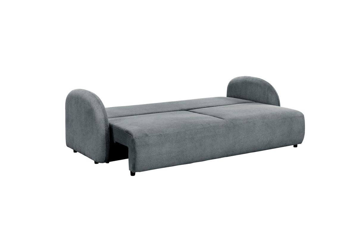 Schlafsofa Roma Grau, B: 230 cm - Schwarz/Grau, Design, Textil (230/90/105cm)