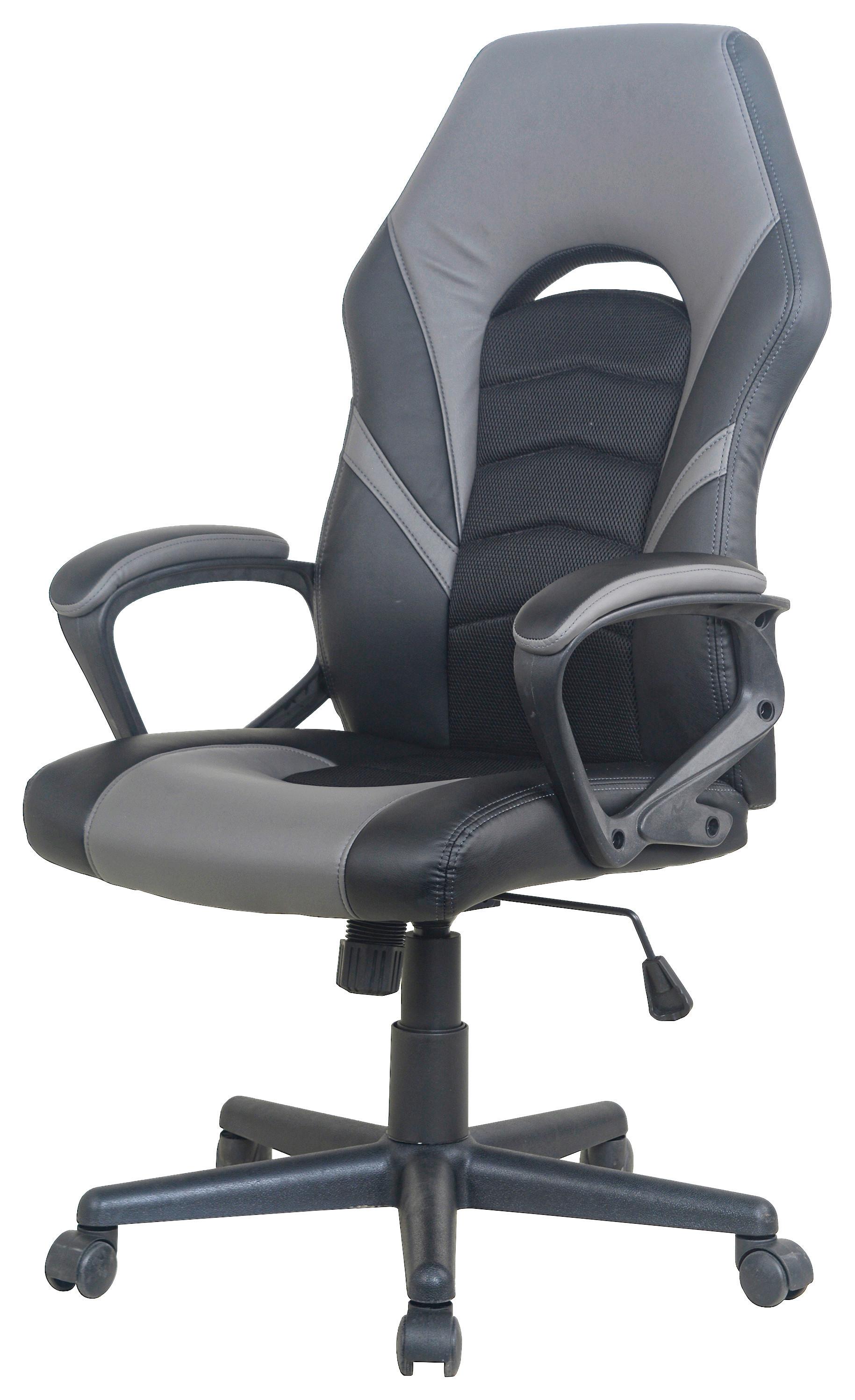 Gamingstuhl Freeze Grau/Schwarz B: 59 cm - Schwarz/Grau, LIFESTYLE, Kunststoff/Textil (59/123,5/64cm) - MID.YOU