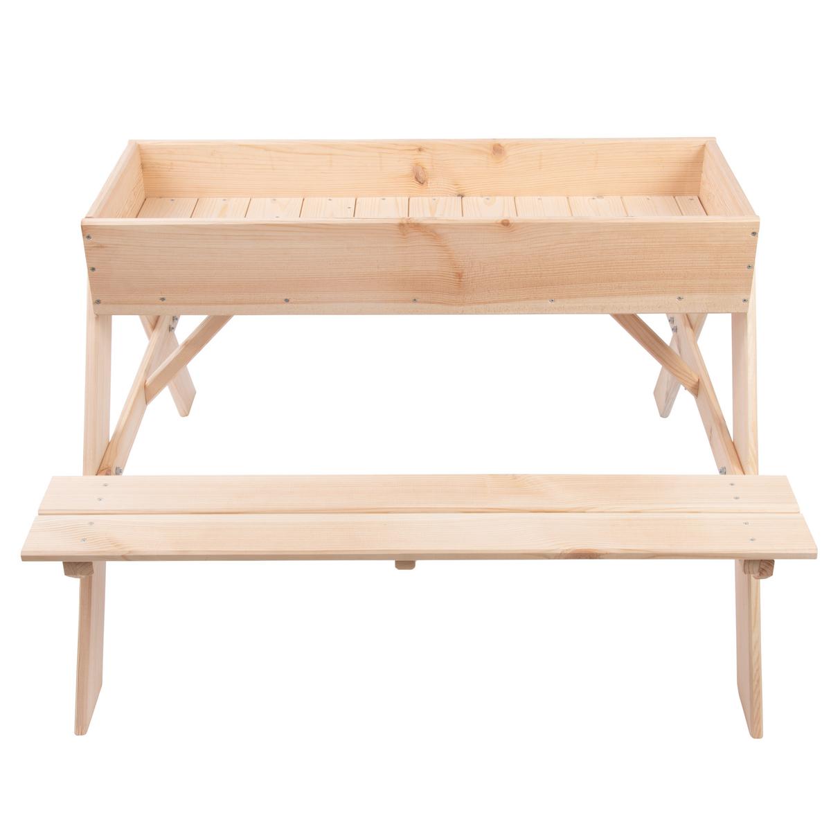 Sandkasten Kg225 - Beigebraun, Basics, Holz (93/89/58cm)