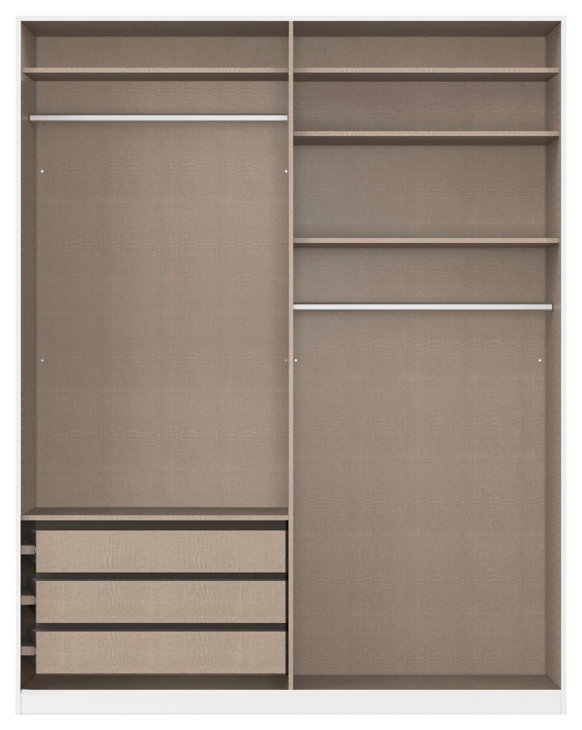 Kleiderschrank Safari B: 181 cm - Champagner/Eiche Artisan, KONVENTIONELL, Holzwerkstoff (181/210/54cm)