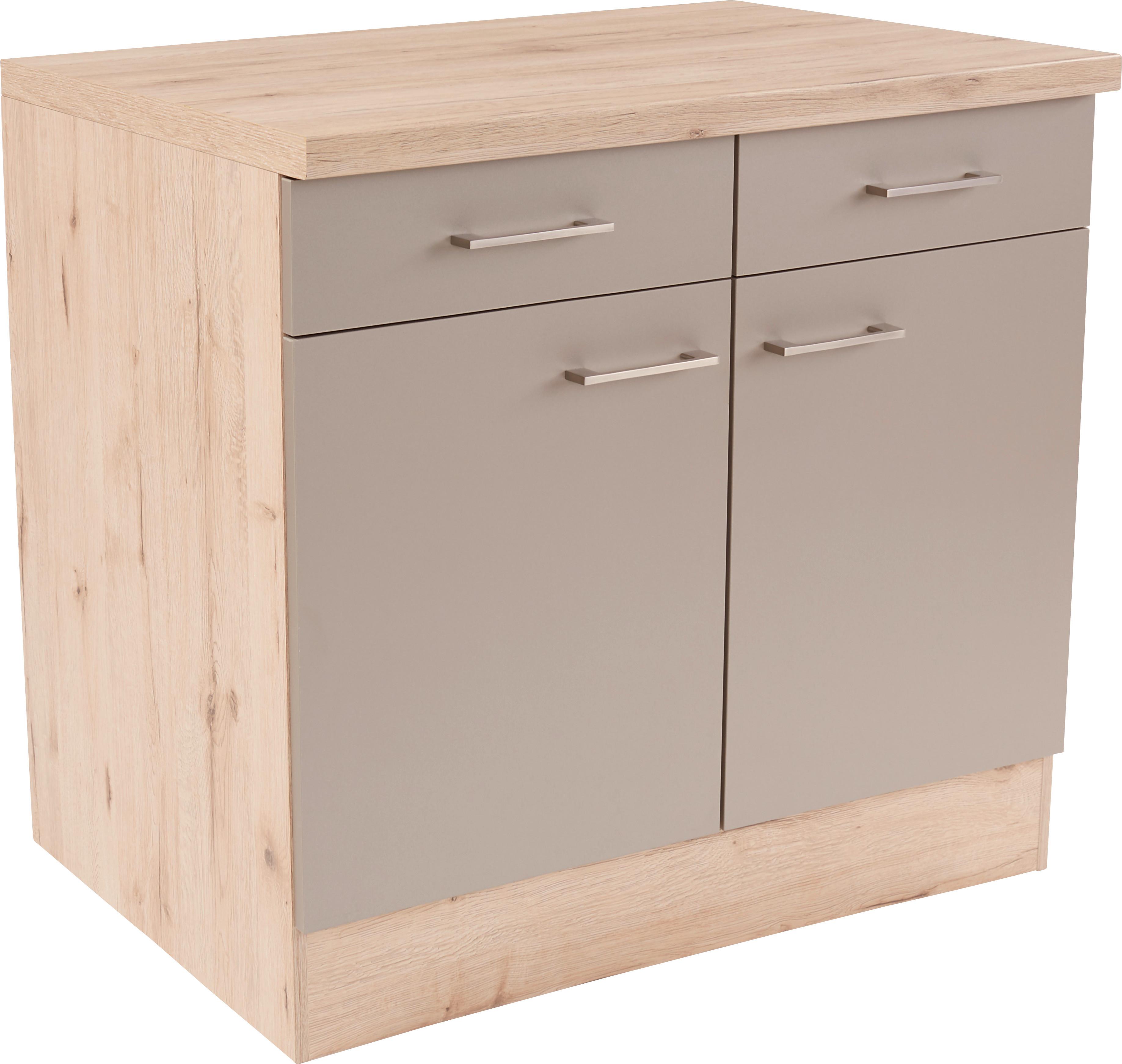 Spodná Kuchynská Skrinka Riva Us100 - farby dubu/šampanská, Moderný, kompozitné drevo (100/85/57cm)