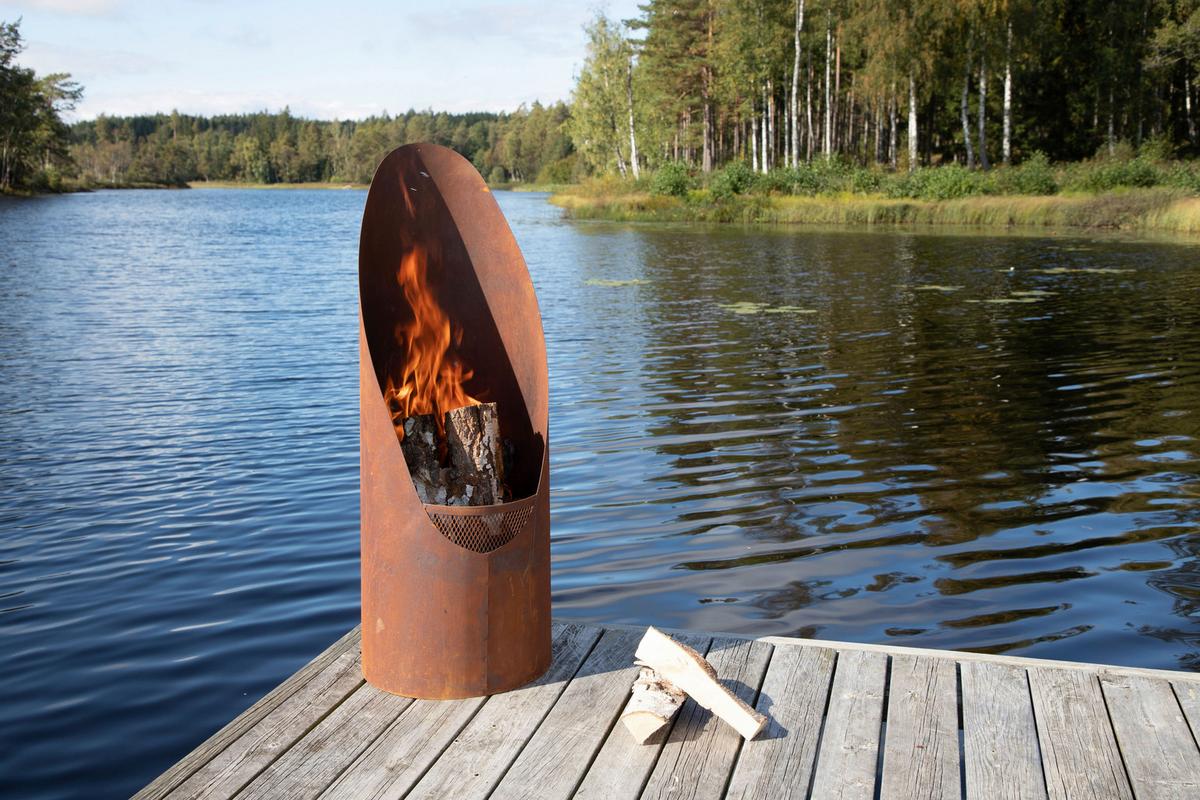 Feuerkorb Bastian - Dunkelorange, KONVENTIONELL, Metall (37/100/37cm) - Gardenson