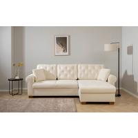 Ecksofa Arles, Creme 10 S: 266x161 Cm - Buchefarben/Creme, Design, Textil (266/161cm) - MID.YOU