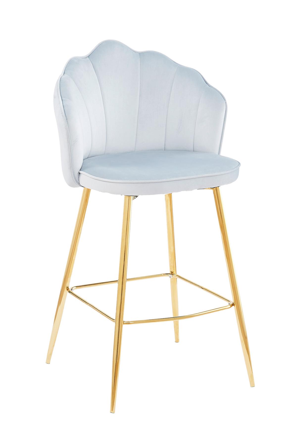 Barhocker-Set Hellgrau B: 52 cm - Goldfarben/Hellgrau, MODERN, Textil/Metall (52/100/54cm) - Livetastic