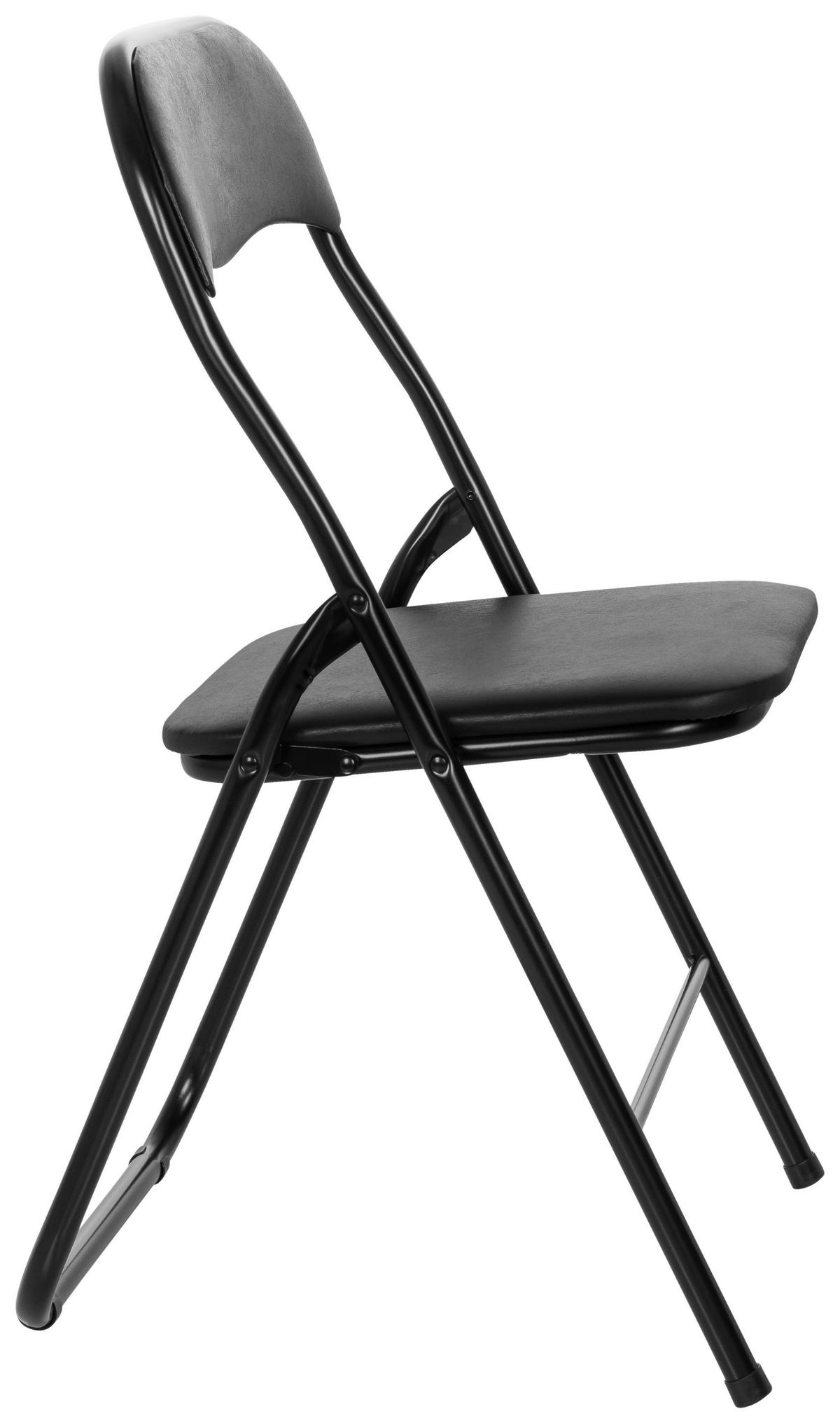 Klappstuhl Tudela Basic Schwarz B: 44 Cm - Schwarz, MODERN, Metall (44/81/48cm) - MID.YOU