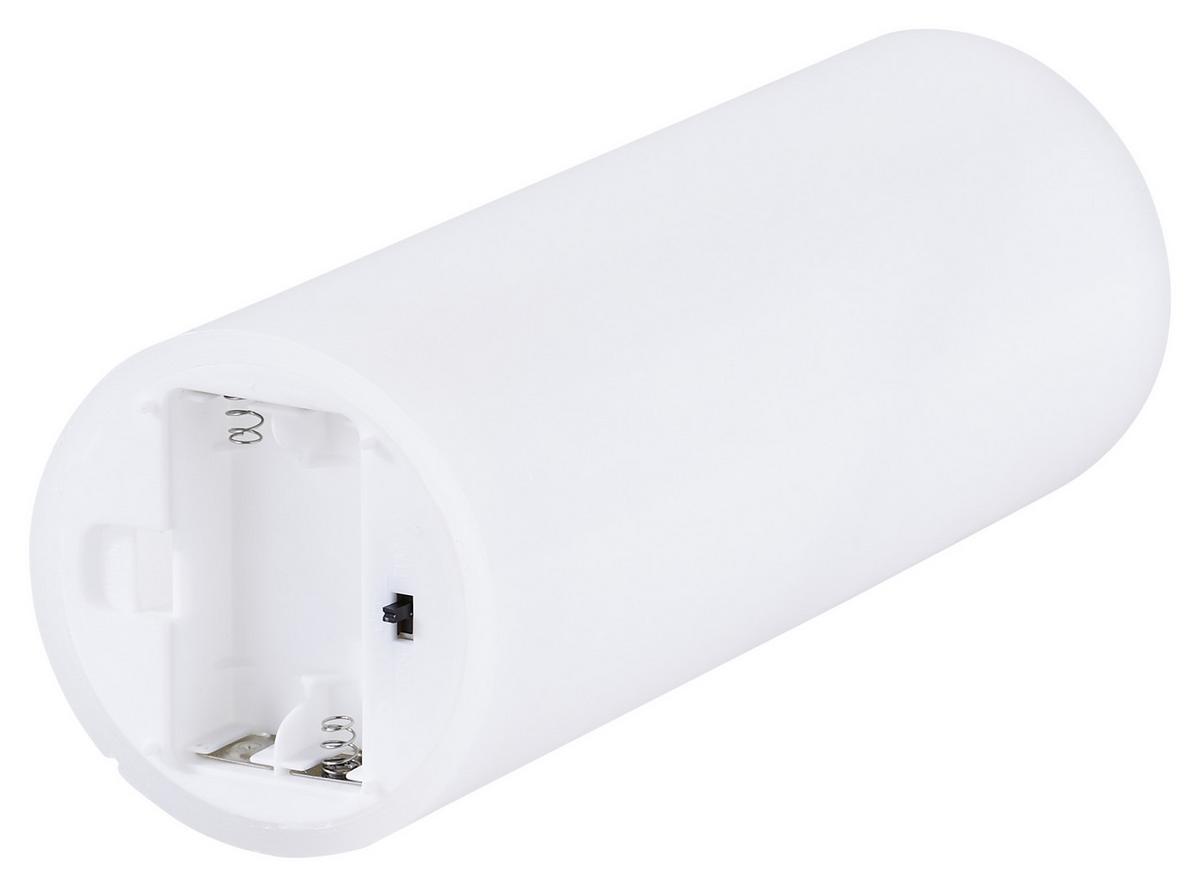 LED-Kerze Mara Weiß mit Timer DxH: 7,5x22,8 cm - Weiß, Basics, Naturmaterialien/Kunststoff (7,5/22,8cm) - Luca Bessoni