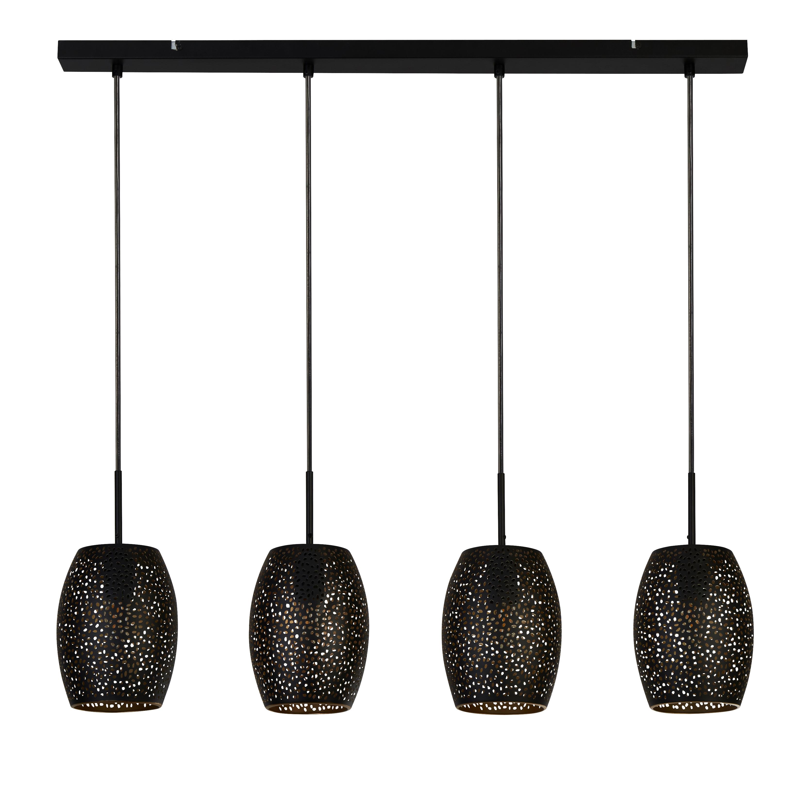 Hängeleuchte 19231-4bgo Laser - Goldfarben/Schwarz, Design, Metall (90/120/15cm)