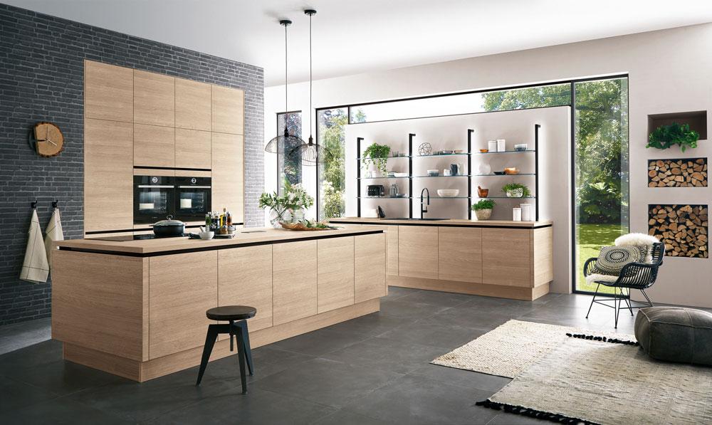 Einbauküche Riga Frei Planbar Modernes Design - Eichefarben, MODERN, Holzwerkstoff - Vertico